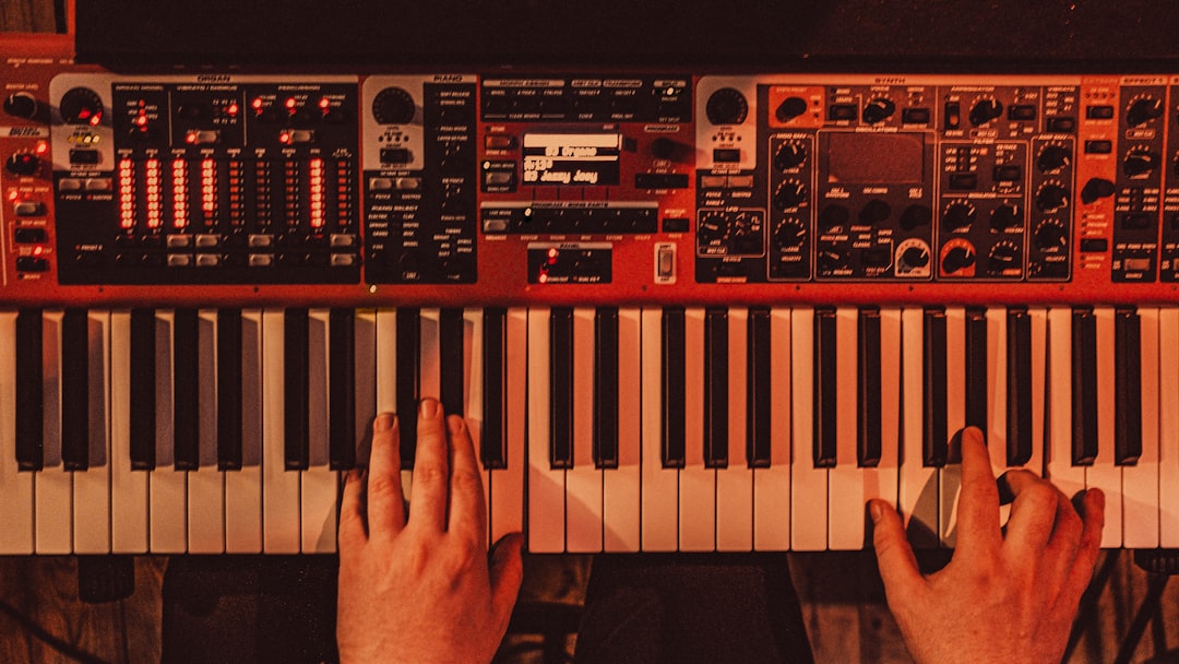 Piano keyboard and digital instrument close-up