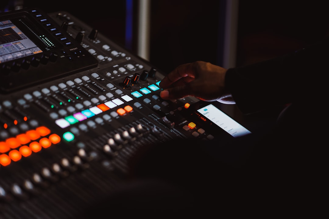 Recording studio equipment and microphone setup