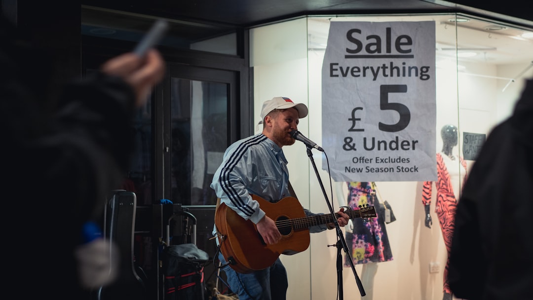 Music shop with instruments for wholesale supply